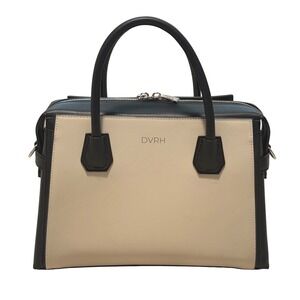 New Classic Luxury Genuine Leather Conceal Carry Handbag Black Natural 13" X 10"